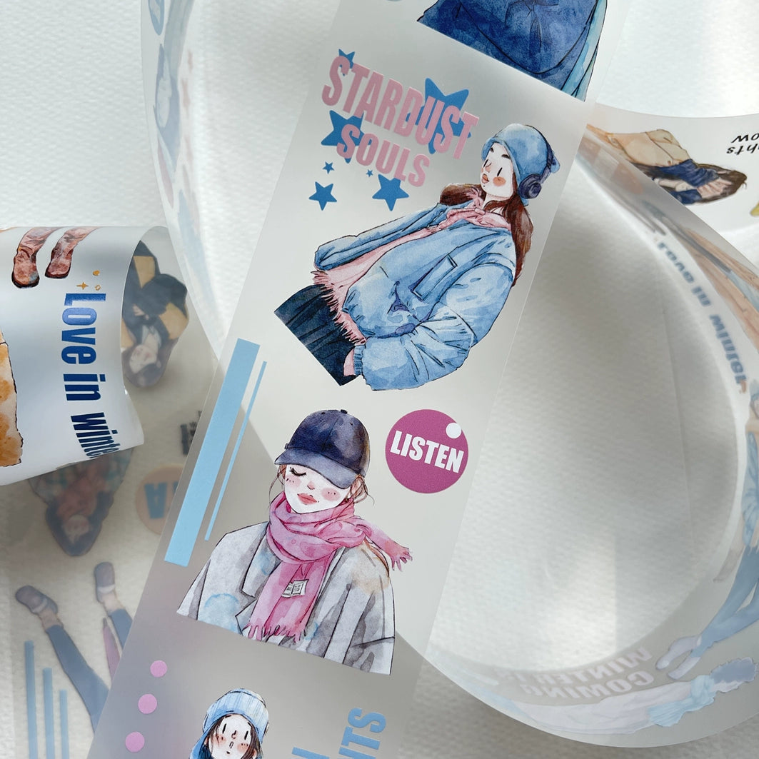 Seahorse Forest Vol2【A11#Warm Winter】Original Character Design Journal Washi/Matte PET Tape Versatile Collage Material