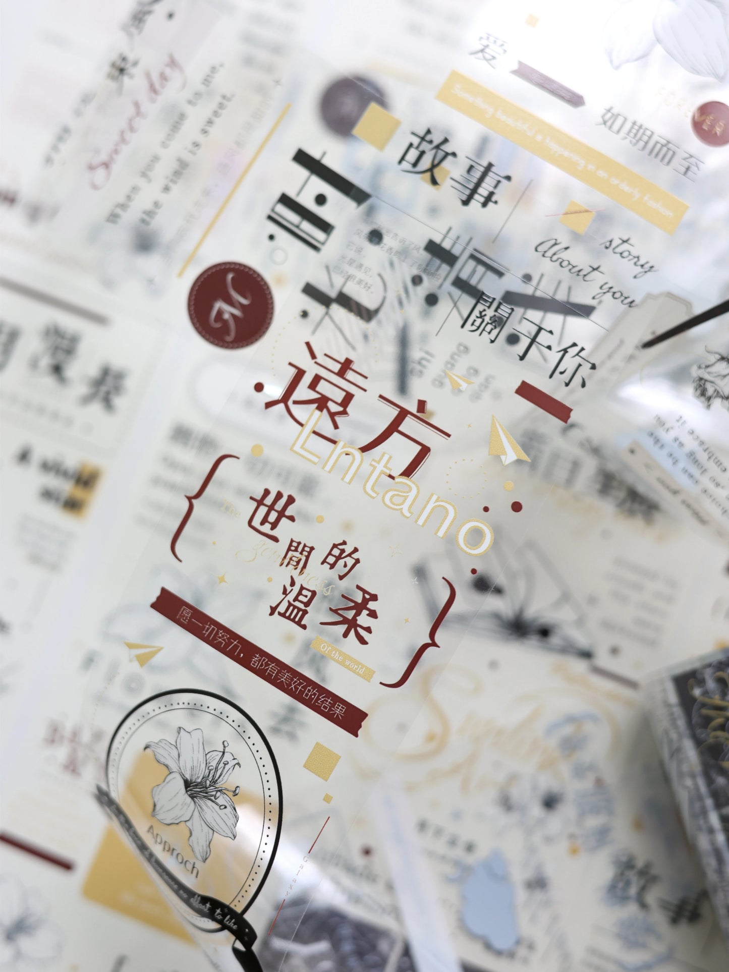 XiaoBaiJia July【Gentle Human Nature】Light Retro Chinese English Text Washi PET Tape