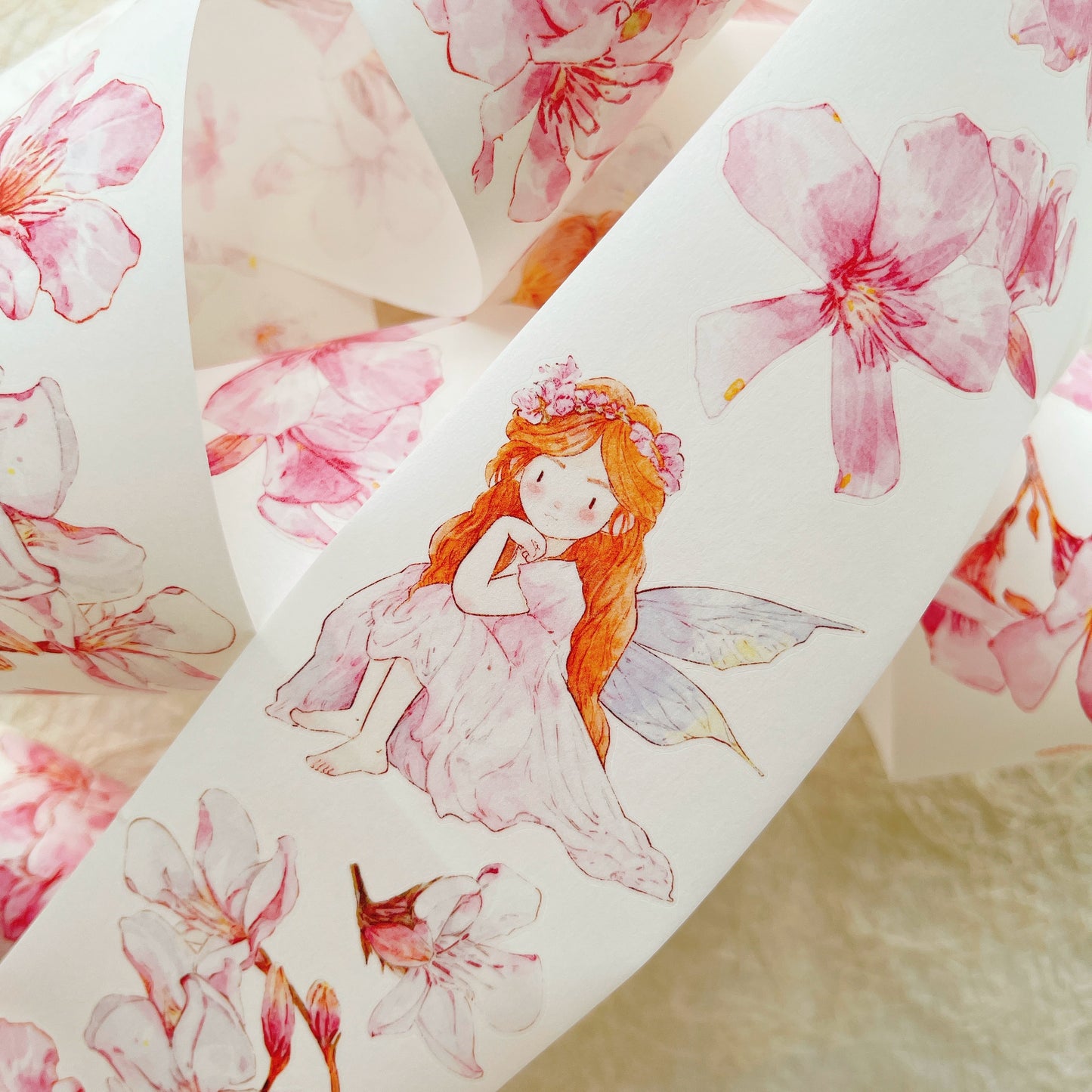 Seahorse Forest Vol8-A44 FeiFei’s Floral Wonderland,Pre-Cut Kawaii Thin Washi Paper PET Tape Stickers,Original Design,for Journaling,Scrapbooking,Planner,Scrapbook Supplies,Bullet Journal