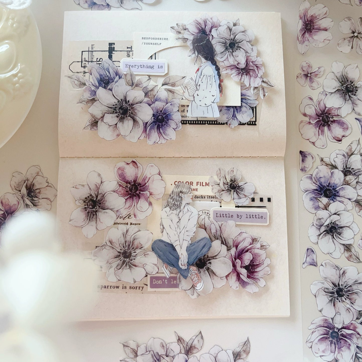YiEr Vol7【Anemone】Orginal Design Washi/Pet Tape Light Retro Stickers