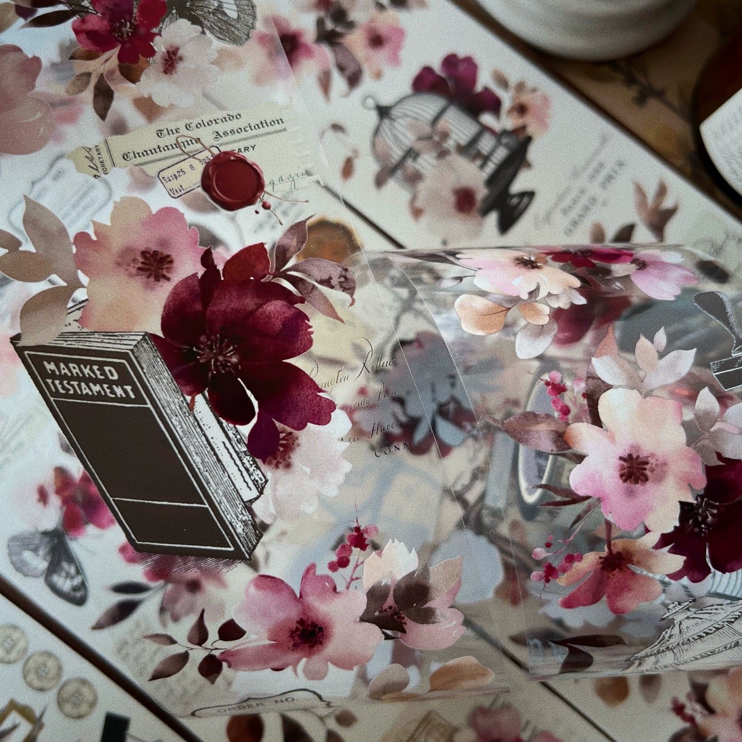YiEr Vol12【Flower Rhyme Flowing Years】Washi/PET Tape,for Scrapbook Supplies,Scrapbook Tape Stickers,Junk Journal Supplies