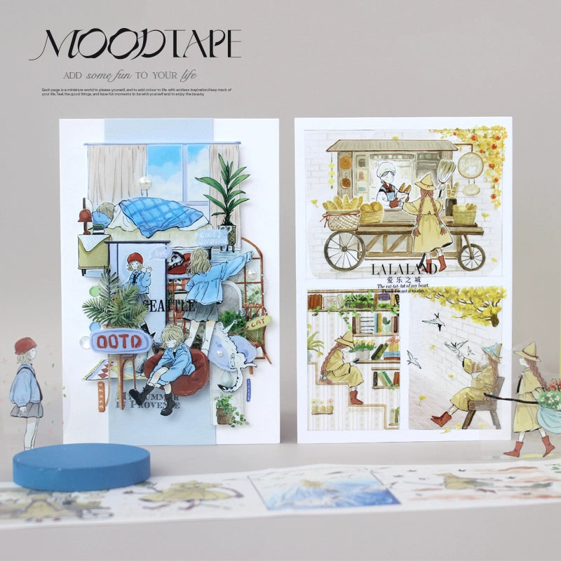 Moodtape【Meet】Original Character Design Washi/Pet Tape Stickers,for Scrapbook Supplies,Scrapbook Tape Stickers,Junk Journal Supplies