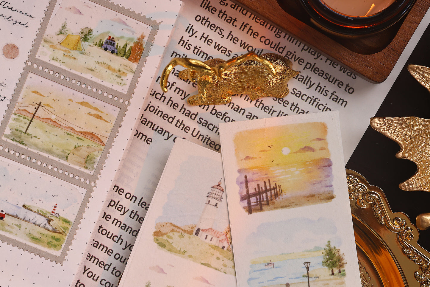 XiaoBaiJia Salt Series【Full of Scenery】Orginal Design Washi/Pet Floral Tape Light Retro Landscaping Stickers
