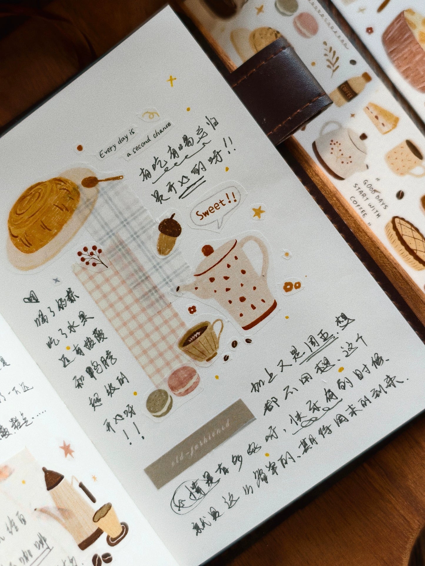YiEr Minimalist Style Vol3【Coffee Daily】Light Retro Orginal Design Washi Pet Tape Landscape Stickers