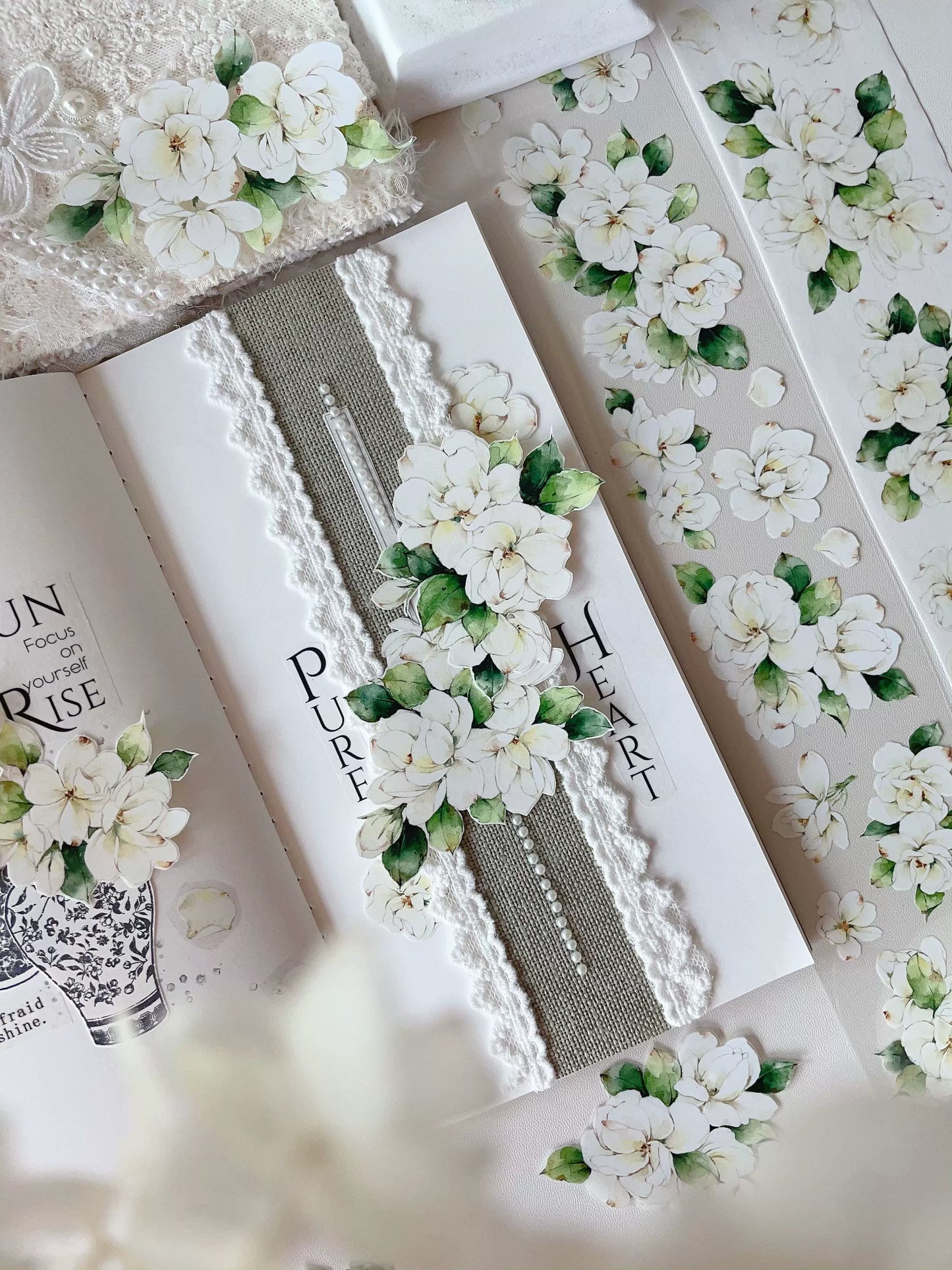 YiEr Vol11【Jasmine Flower】Floral Washi Tape and PET Stickers