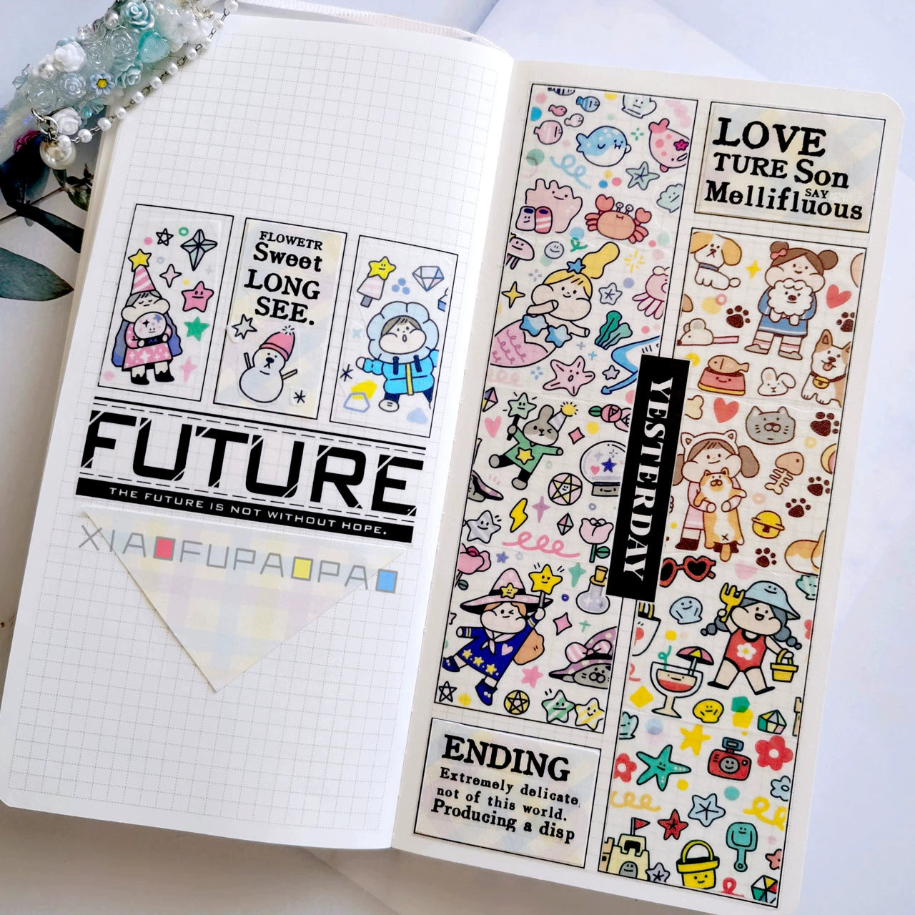 Small Floating Bubble Typesetting1 Washi Tape Basic Lazy Border Frame Suitable for A6/B6