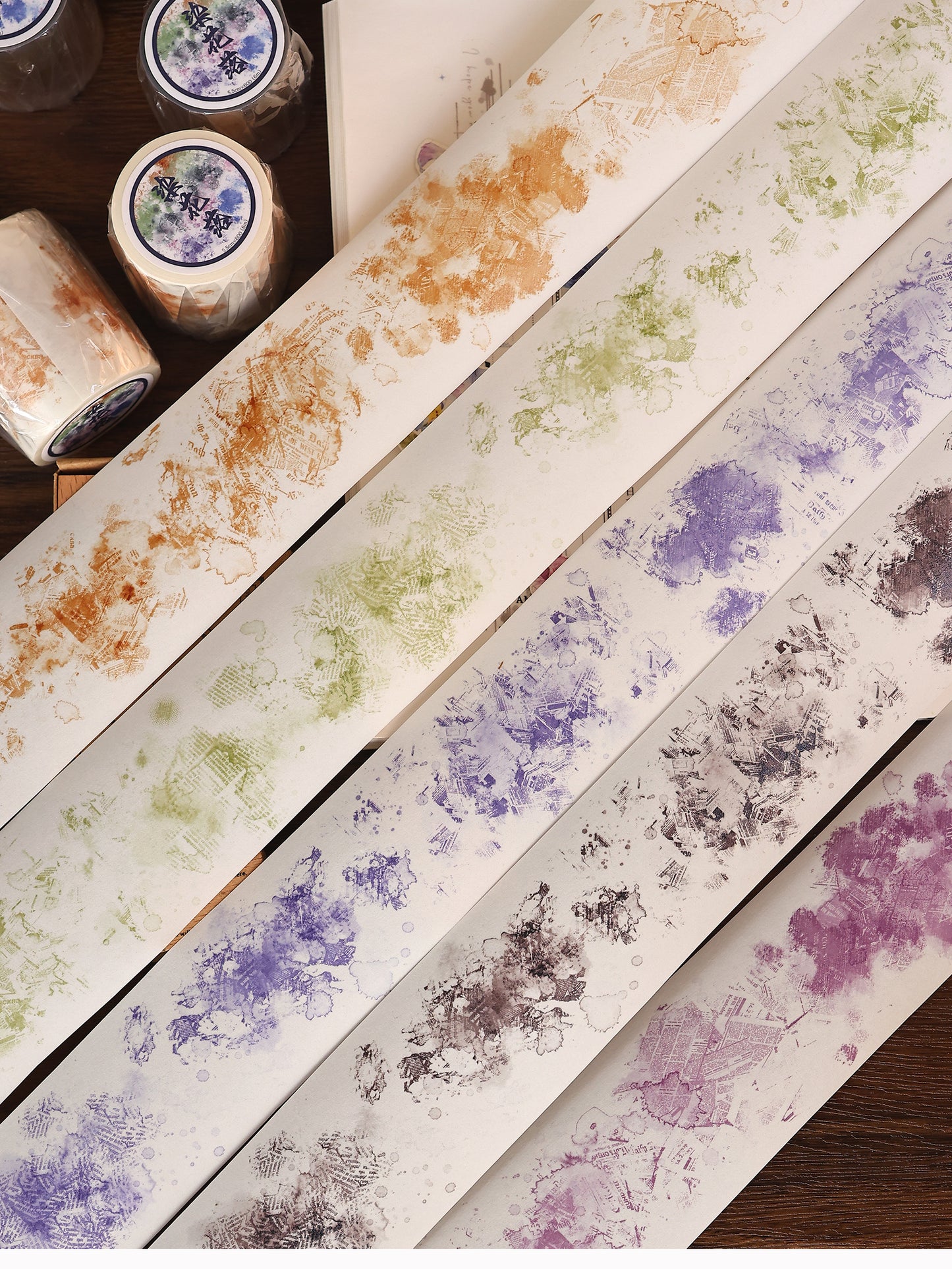 XiaoBaiJia 【Dyeing Flowers Falling】Orginal Design Washi/Pet Tape Light Retro Landscaping Stickers,for Scrapbook Supplies,Scrapbook Tape Stickers,Junk Journal Supplies