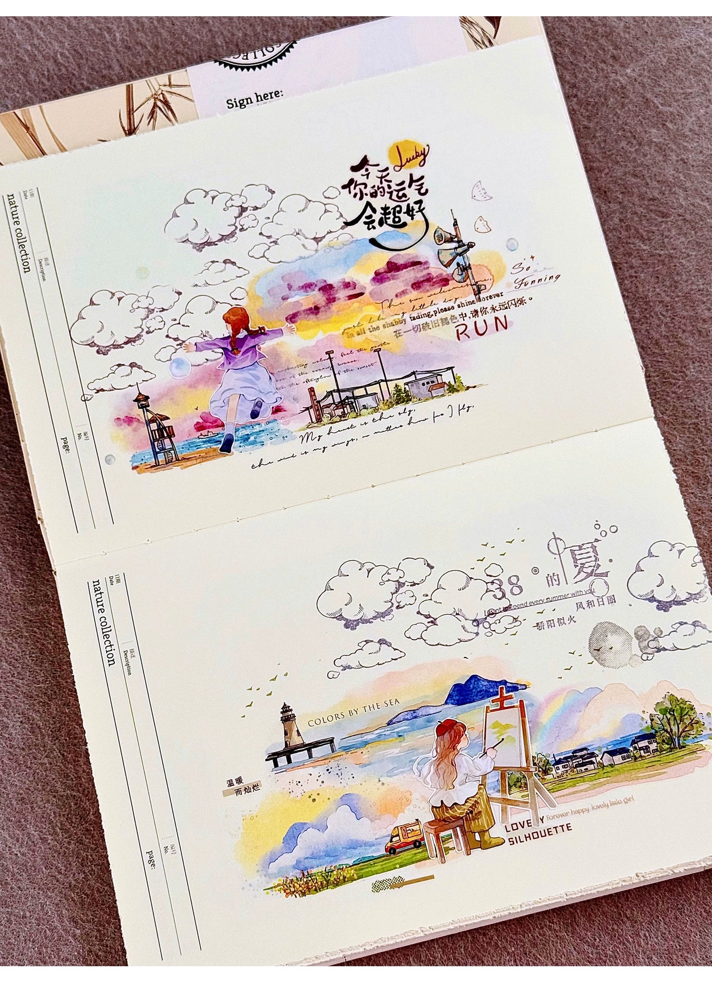 ZiYuanSu Vol12【Light Wind Cloud Shadow】Scene/Landscape Pre-cut Washi/PET Tape,for Scrapbook Supplies,Scrapbook Tape Stickers,Junk Journal Supplies