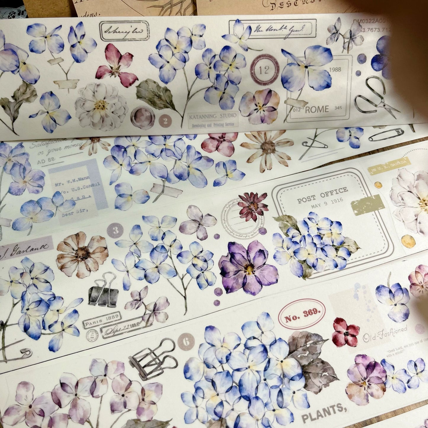 YiEr【ChaoHua Collection】Orginal Design Washi/Pet Tape Light Retro Floral Stickers