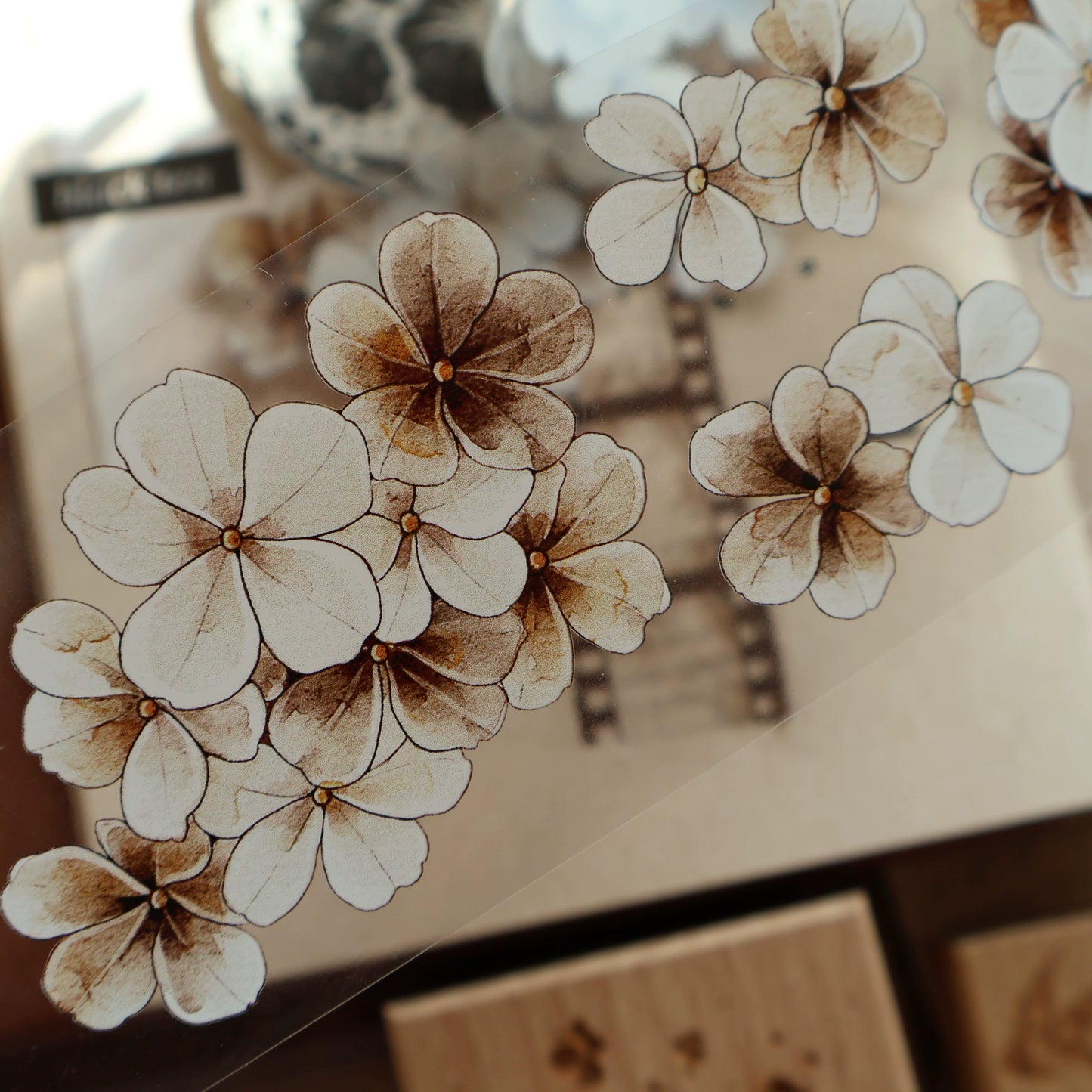 YiEr Vol13【Dusk】Orginal Design Vintage Small Flowers Washi/Pet Floral Tape Light Retro Landscaping Stickers