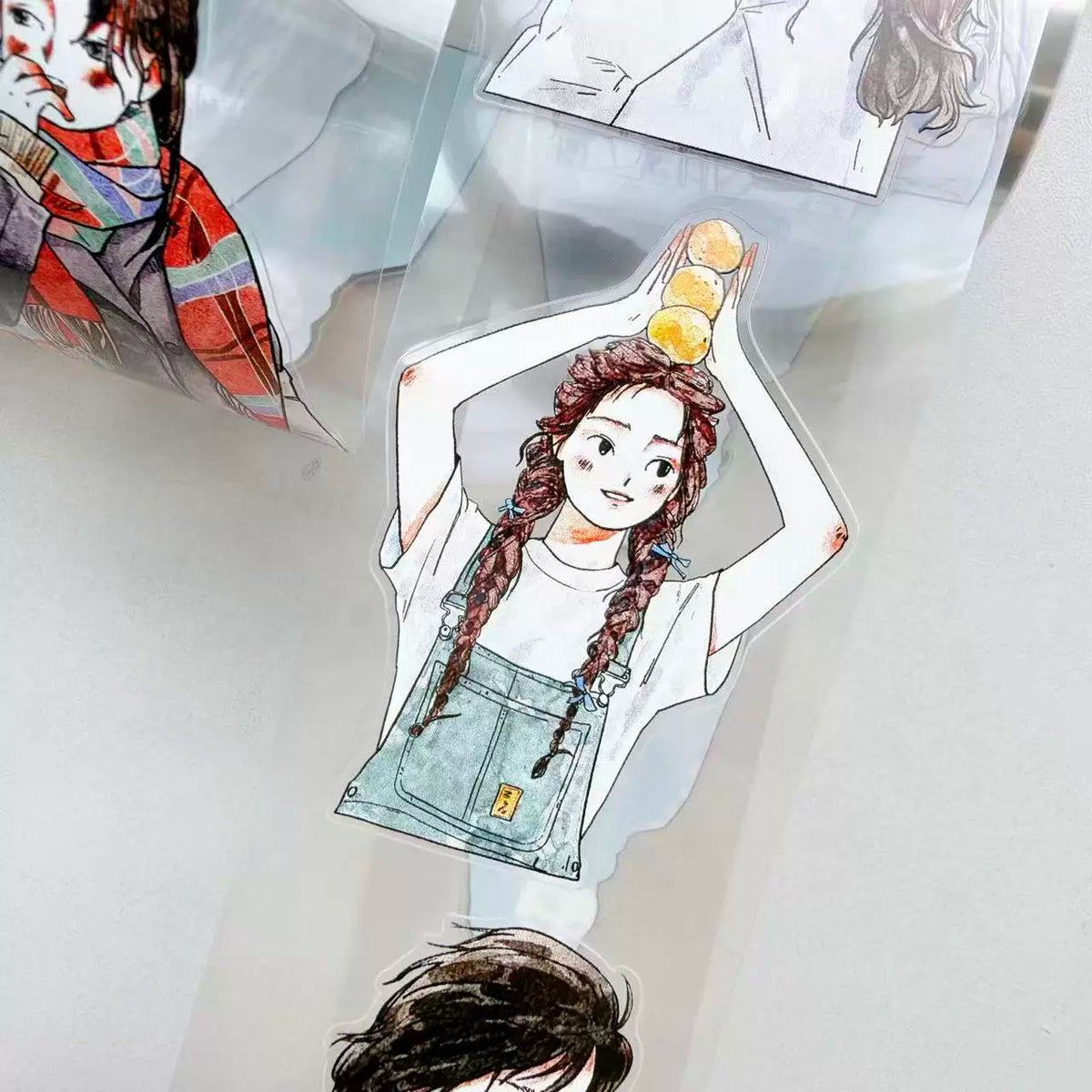 Kaixiaoxun Vol14【Small Avatar】 Pre-Cut Long Loop Washi/Matte PET Tape for Scrapbook Supplies,Junk Journal Supplies