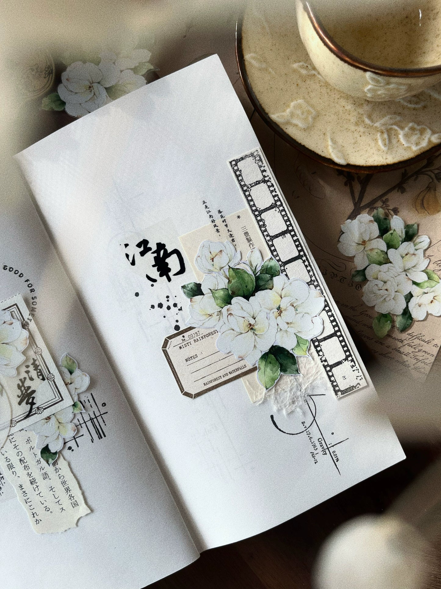 YiEr Vol11【Jasmine Flower】Floral Washi Tape and PET Stickers