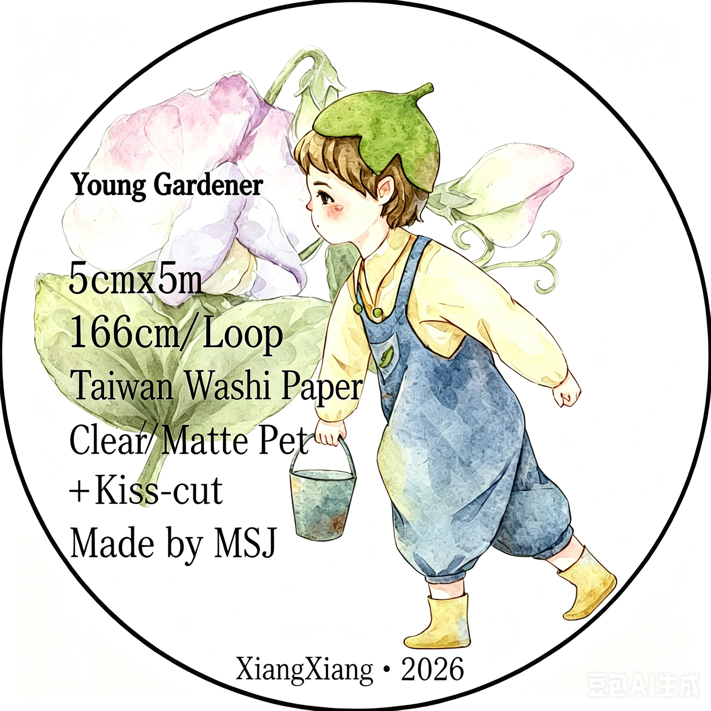 Xiangxiang Vol7【Young Gardener】Light Retro Character Scenery Orginal Design Washi Pet Tape Landscaping Stickers