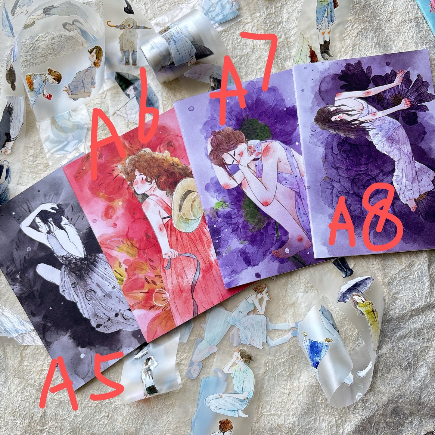 DingDing Vol14【8 Pcs 21x14.2cm,0.75kg A5 Notebook】,Washi Sticker Book,Passport, Blank Inner Pages,for Junk Journal,Journaling,Scrapbooking