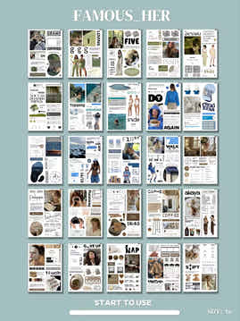 Famous Ms. He-Vol.4.5 Ins Wind Cutting Film Stickers A6 (10 * 14) 50 sheets | Edge Cutting