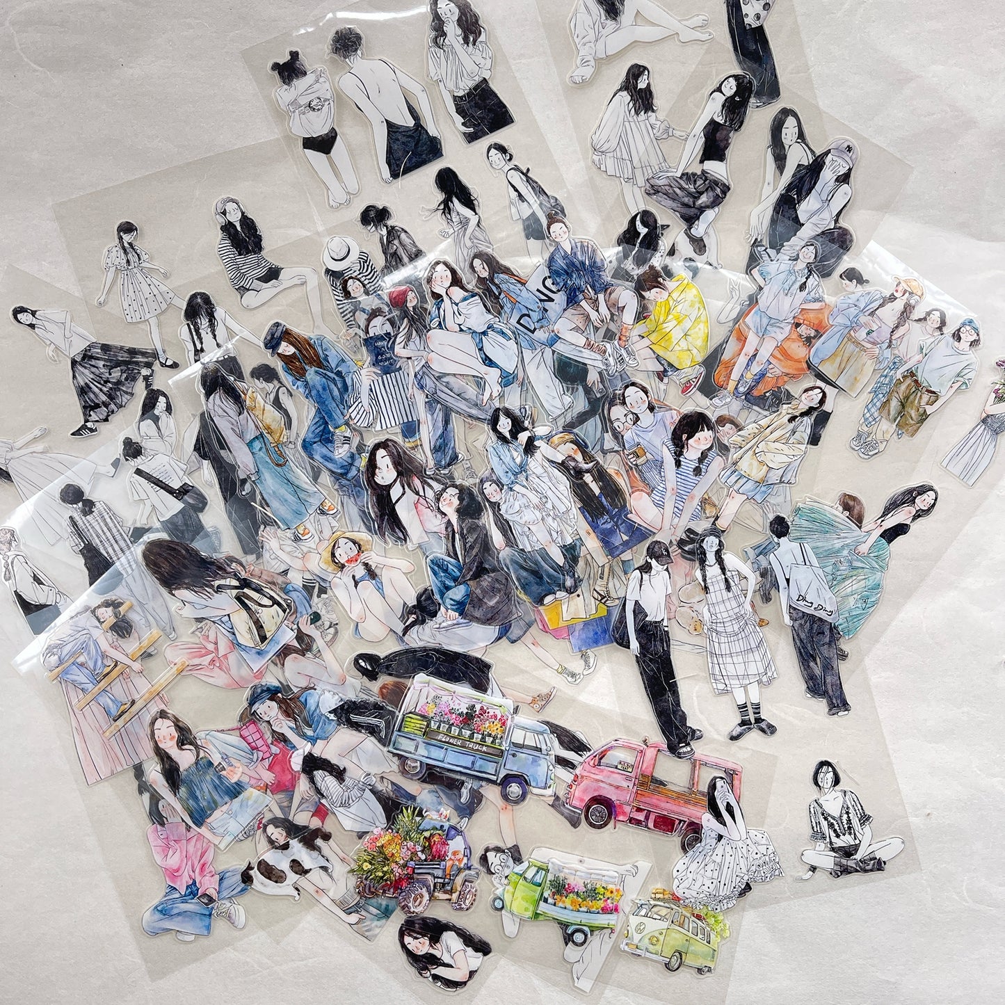 ‌DingDing【M5】Mini Pre-Cut 121PCS Archive Vintage Portrait Stickers,Limited Edition Classic Collection for DIY Journal, Scrapbook & Crafts