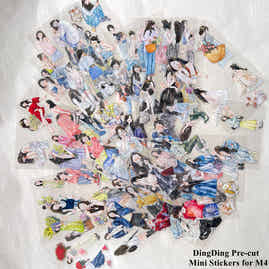 ‌DingDing【M4】Mini Pre-Cut 138PCS Archive Vintage Portrait Stickers,Limited Edition Classic Collection for DIY Journal, Scrapbook & Crafts