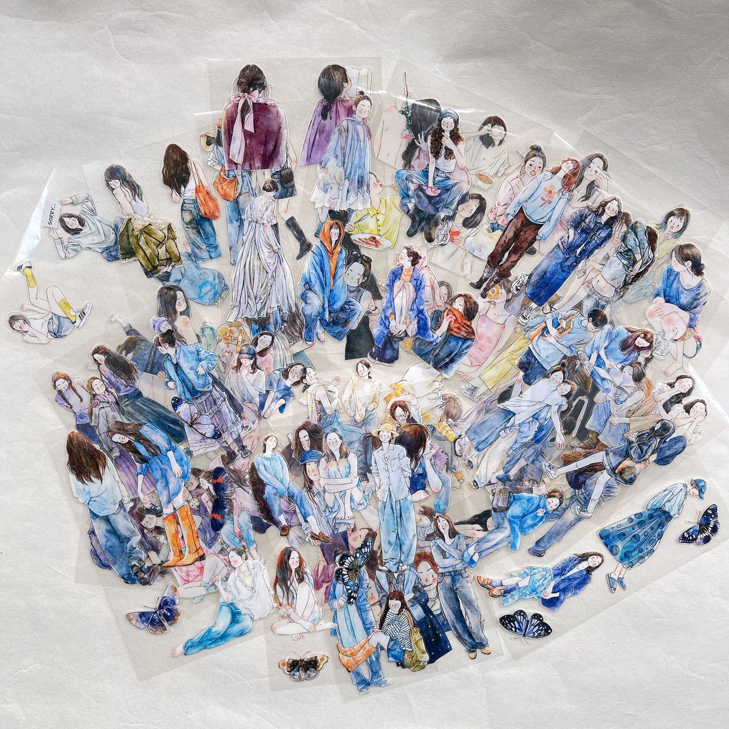 ‌DingDing【M6】Mini Pre-Cut 117PCS Archive Vintage Portrait Stickers,Limited Edition Classic Collection for DIY Journal, Scrapbook & Crafts