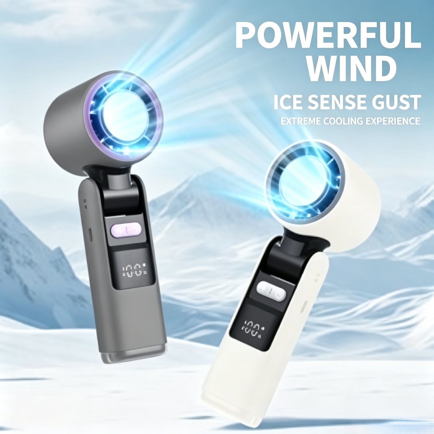 4000mAh Ultra-long Standby Mini 100 Speed Handheld Fan with Ice Cold Compress – USB Rechargeable Mini Turbo Portable Cooling Fan, Shenzhen Factory Wholesale