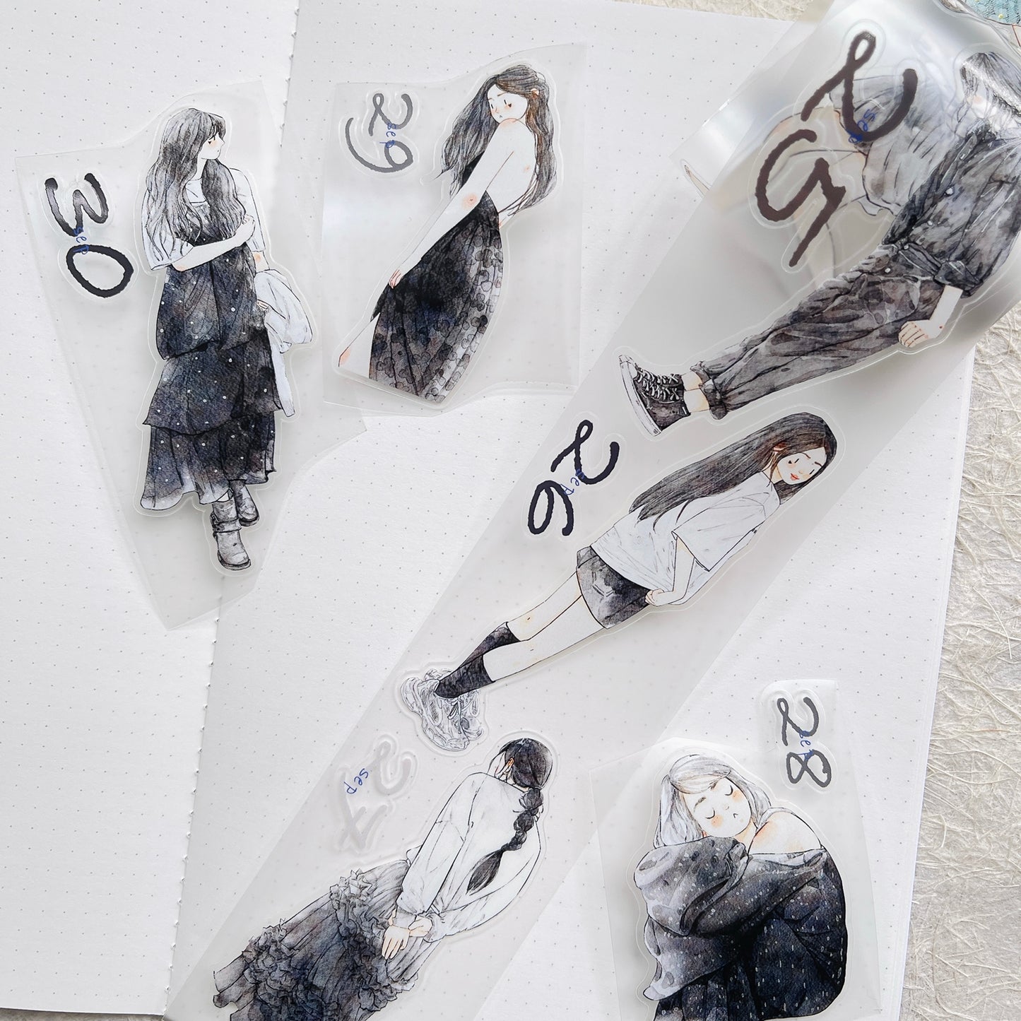 DingDing 2026 Annual Special Edition【365 Days No Loop-Undated Calendar Tape Set(Total 8 rolls) -for Any Year】Original Design,Pre-Cut Washi/PET Tape Stickers,for Scrapbook Supplies,Junk Journal,Planner Stickers