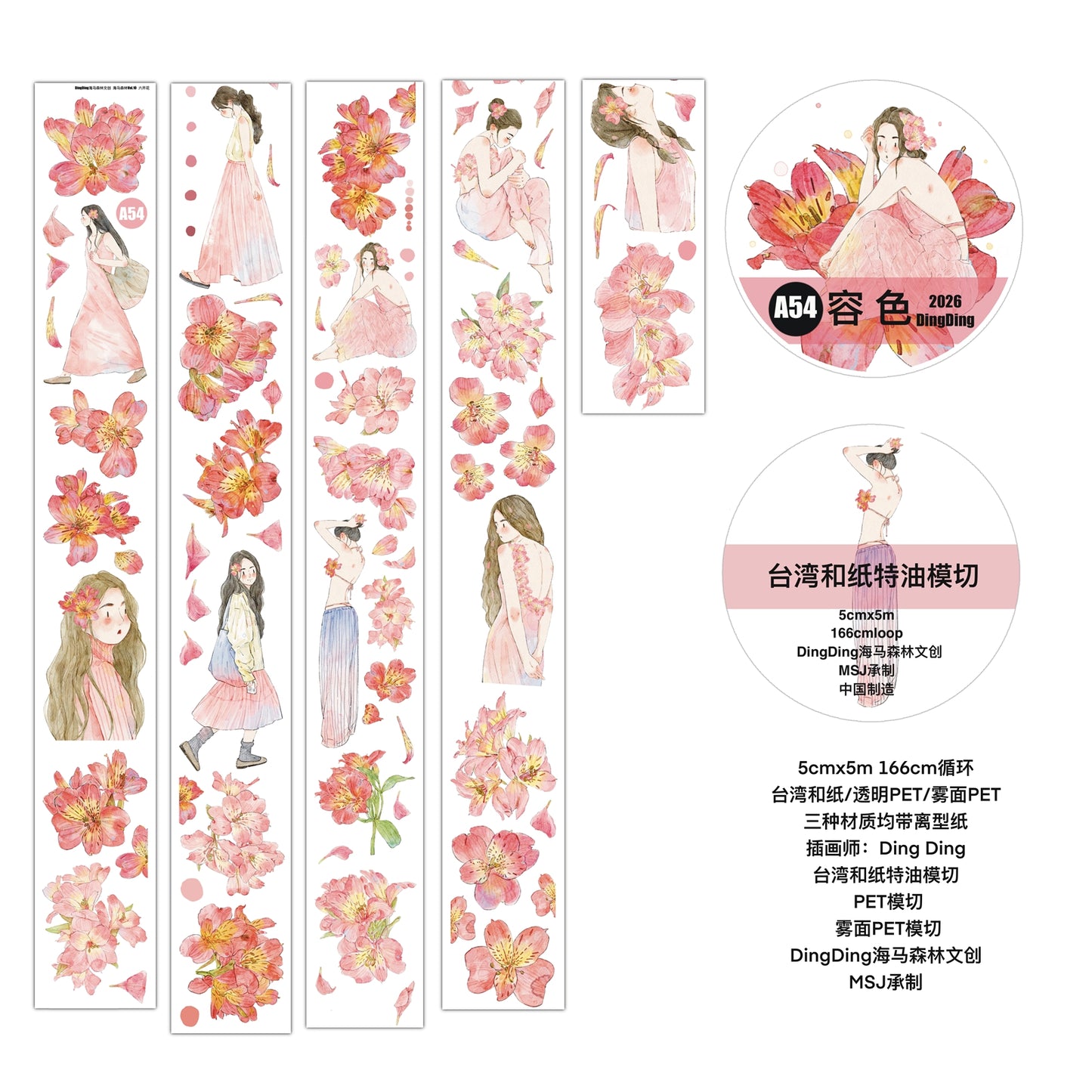 Seahorse Forest Vol10【A54#Facial Expression】,Vintage Scene Washi/PET Tape Stickers,for Scrapbook Supplies,Scrapbook Tape Stickers,Junk Journal Supplies