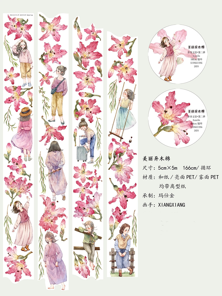 Xiangxiang Vol2 【Beautiful Exotic Kapok】Character Handbook Washi/Pet/Matte Tape