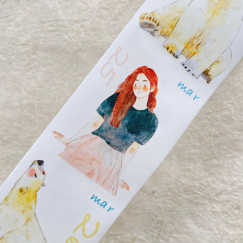 DingDing 2026 Annual Special Edition【365 Days No Loop-Undated Calendar Tape Set(Total 8 rolls) -for Any Year】Original Design,Pre-Cut Washi/PET Tape Stickers,for Scrapbook Supplies,Junk Journal,Planner Stickers