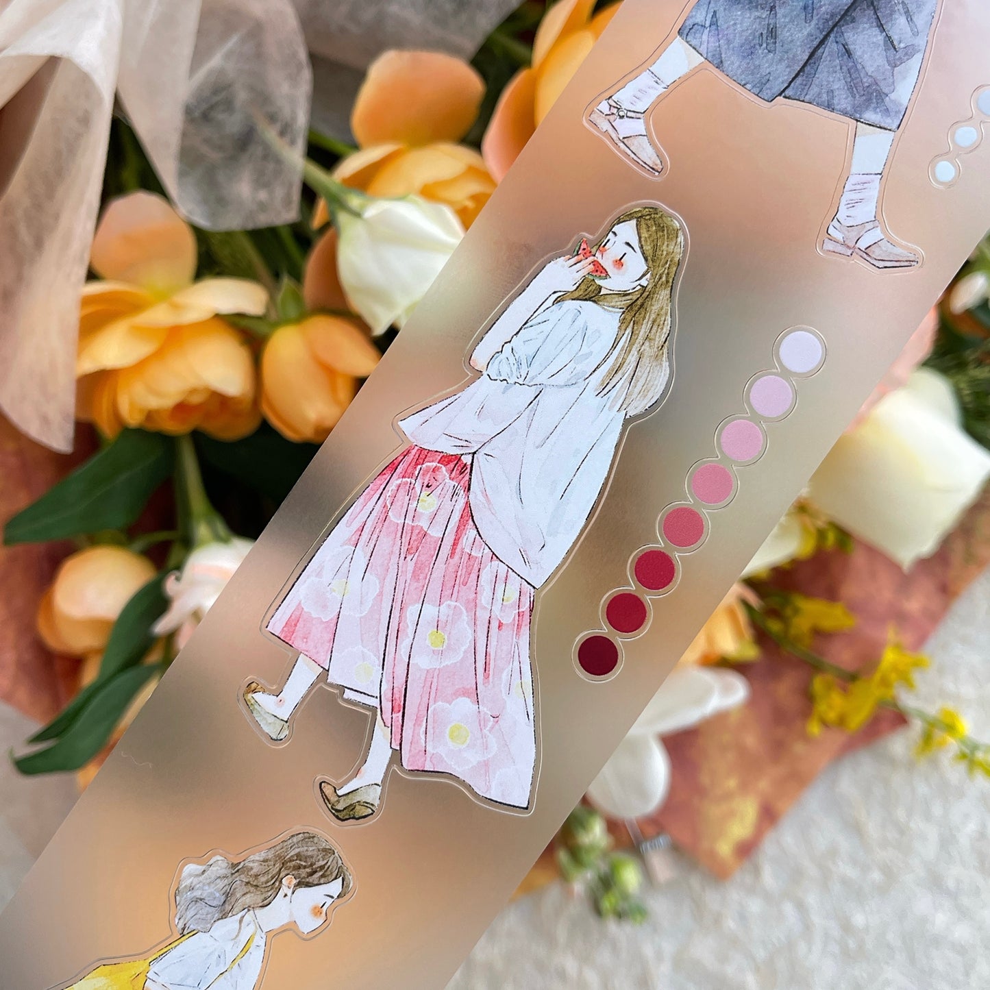 DingDing Vol14【51#Rush】Original Design Kiss-Cut Washi PET Tape Stickers,for Scrapbook Supplies,Journaling,Junk Journal,Bullet Journal,Planner Stickers