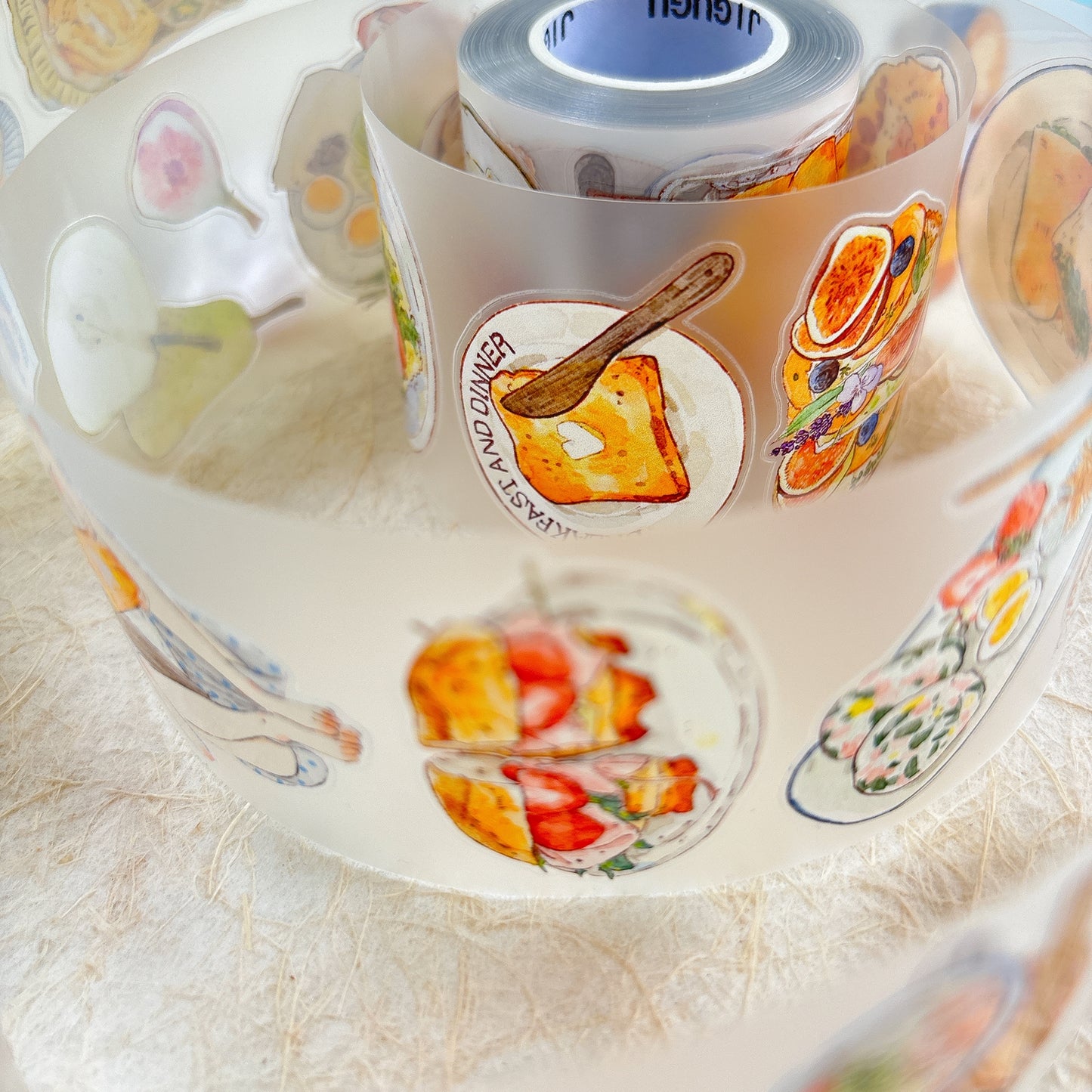 DingDing Vol15【56#Little Moments of Food】Original Design Kiss-Cut Washi PET Tape Stickers,for Scrapbook Supplies,Journaling,Junk Journal,Bullet Journal,Planner Stickers