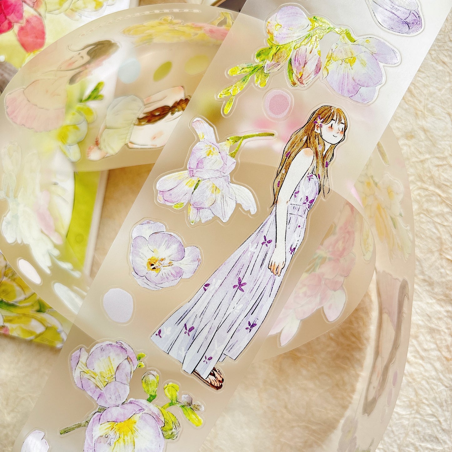 Seahorse Forest Vol10【A55#Appearance】Vintage Scene Original Design Pre-Cut Washi/PET Tape Stickers,for Scrapbook Supplies,Junk Journal Supplies