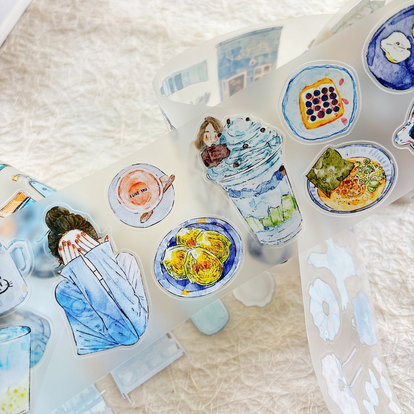 DingDing Washi Tape Set-2 Rolls(59+A57) Washi/PET Tape Stickers,Original Designs,Fashion Characters Figures for Scrapbooks Supplies,Journaling,Junk Journal,Bullet Journals,Planners