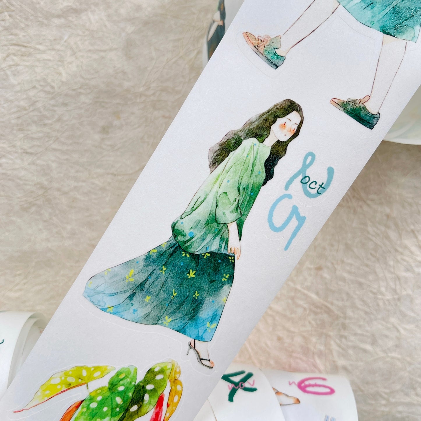 DingDing 2026 Annual Special Edition,Pre-Cut Clear Pet Tape Stickers,365 Days-T7 No Loop-Undated Calendar Tape,Original Vintage Design for Scrapbooks Supplies,Junk Journal