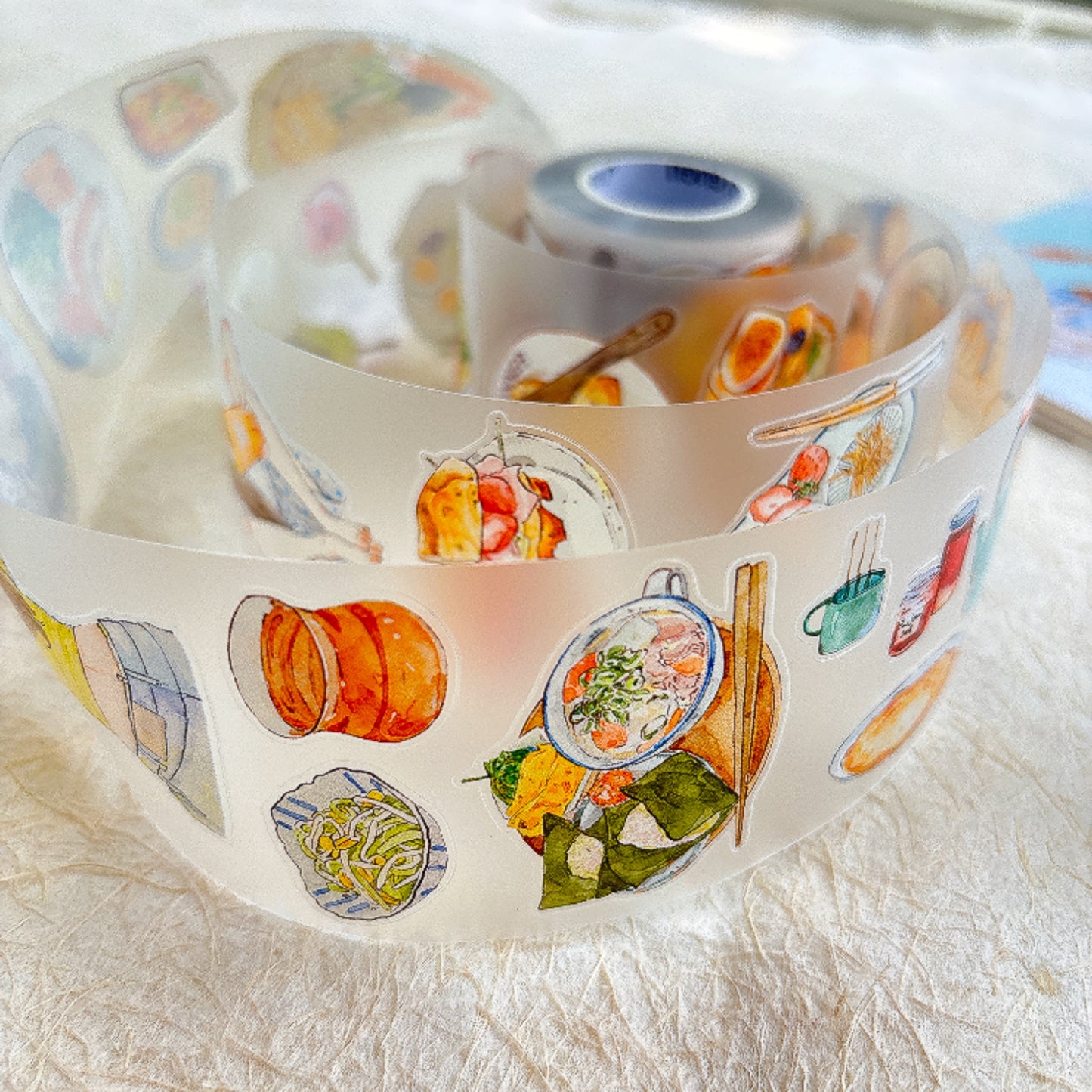 DingDing Vol15【56#Little Moments of Food】Original Design Kiss-Cut Washi PET Tape Stickers,for Scrapbook Supplies,Journaling,Junk Journal,Bullet Journal,Planner Stickers