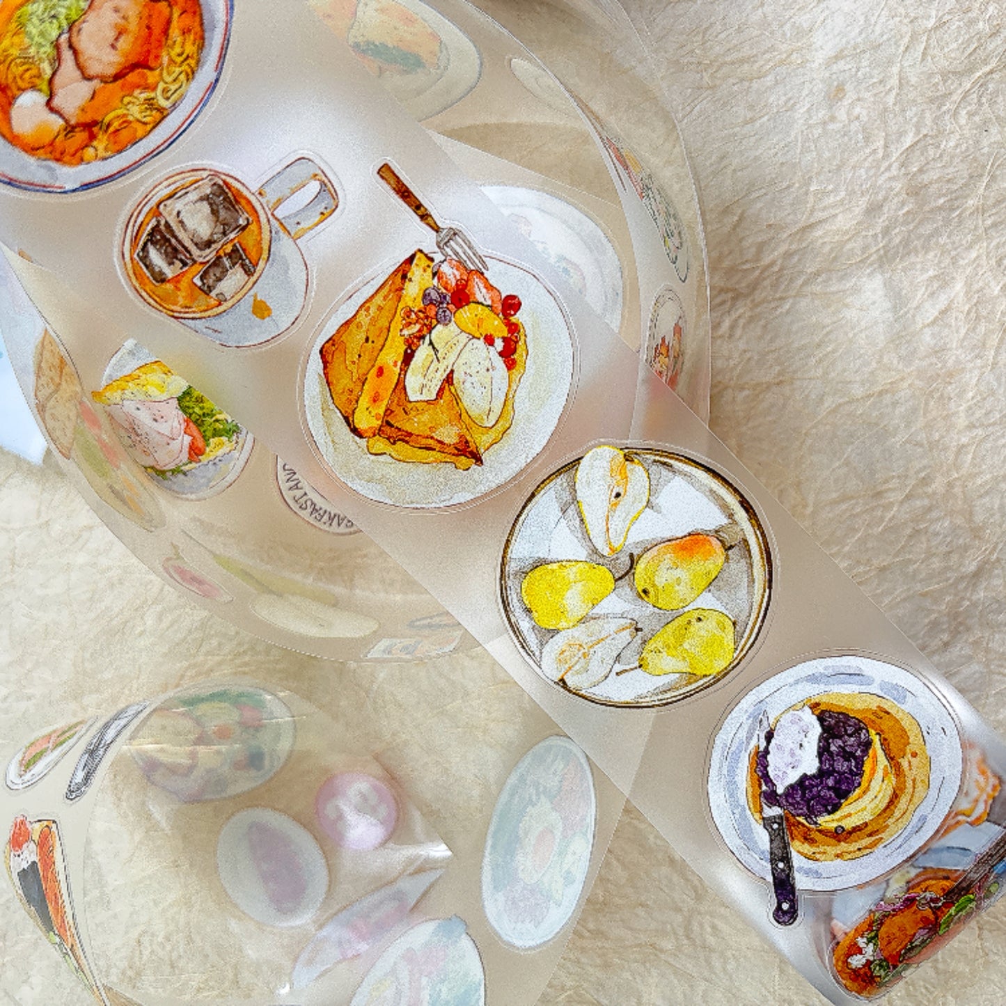 DingDing Vol15【56#Little Moments of Food】Original Design Kiss-Cut Washi PET Tape Stickers,for Scrapbook Supplies,Journaling,Junk Journal,Bullet Journal,Planner Stickers