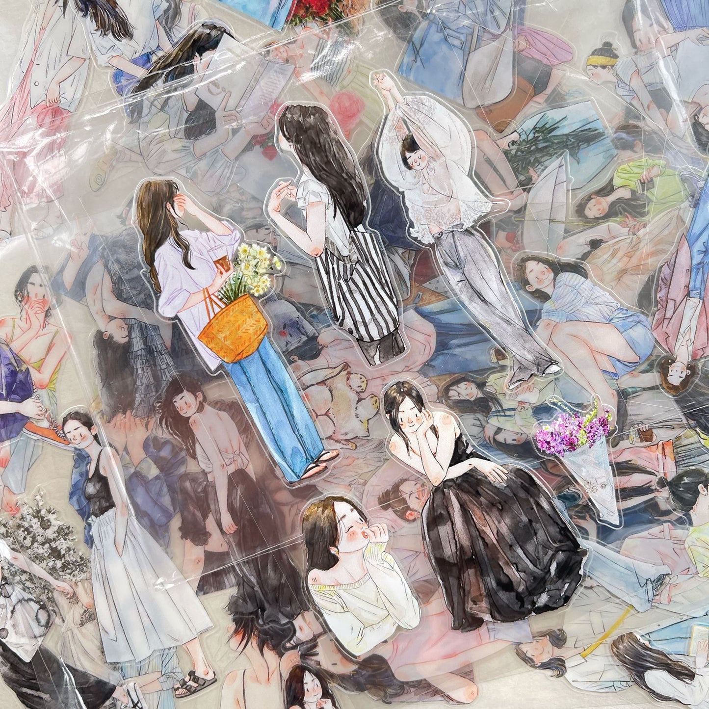 ‌DingDing【M4】Mini Pre-Cut 138PCS Archive Vintage Portrait Stickers,Limited Edition Classic Collection for DIY Journal, Scrapbook & Crafts