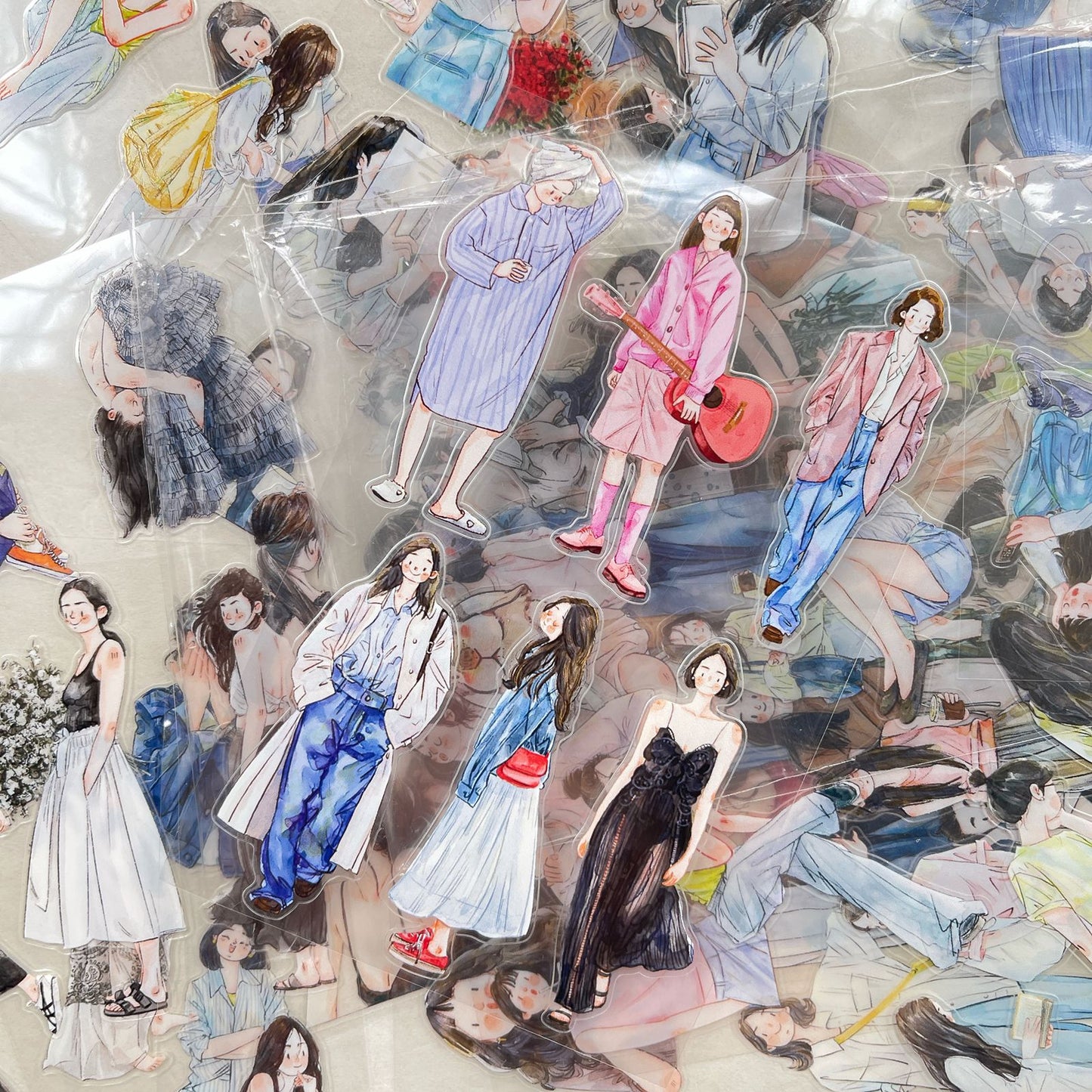 ‌DingDing【M4】Mini Pre-Cut 138PCS Archive Vintage Portrait Stickers,Limited Edition Classic Collection for DIY Journal, Scrapbook & Crafts