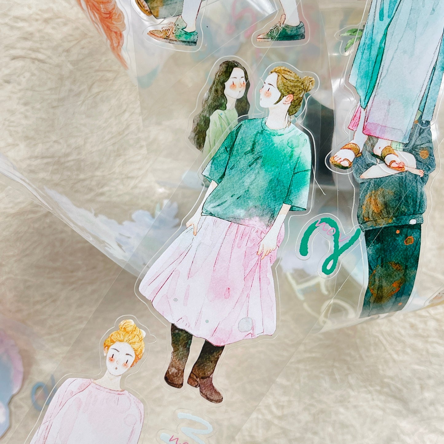 DingDing 2026 Annual Special Edition,Pre-Cut Clear Pet Tape Stickers,365 Days-T7 No Loop-Undated Calendar Tape,Original Vintage Design for Scrapbooks Supplies,Junk Journal