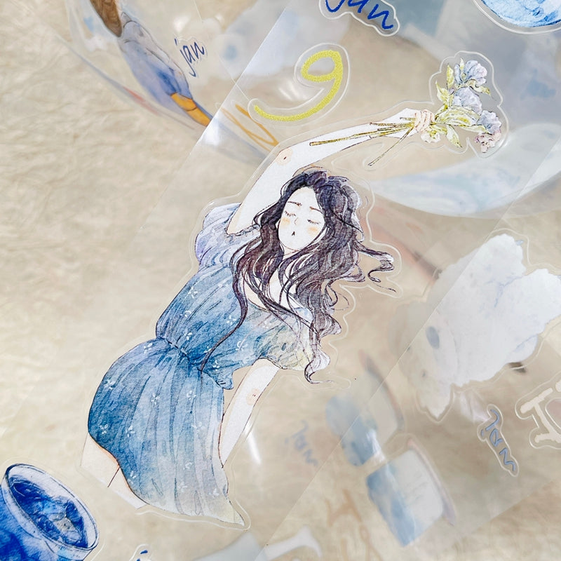 DingDing 2026 Annual Special Edition【365 Days No Loop-Undated Calendar Tape Set(Total 8 rolls) -for Any Year】Original Design,Pre-Cut Washi/PET Tape Stickers,for Scrapbook Supplies,Junk Journal,Planner Stickers