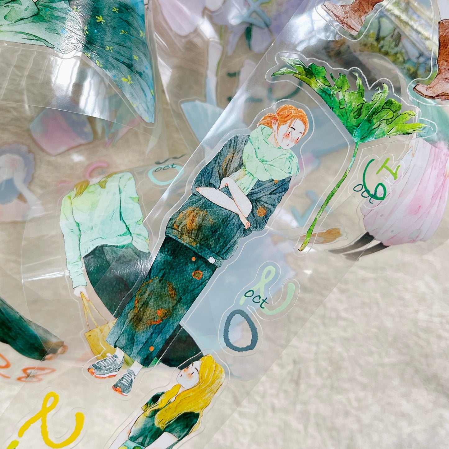 DingDing 2026 Annual Special Edition,Pre-Cut Clear Pet Tape Stickers,365 Days-T7 No Loop-Undated Calendar Tape,Original Vintage Design for Scrapbooks Supplies,Junk Journal