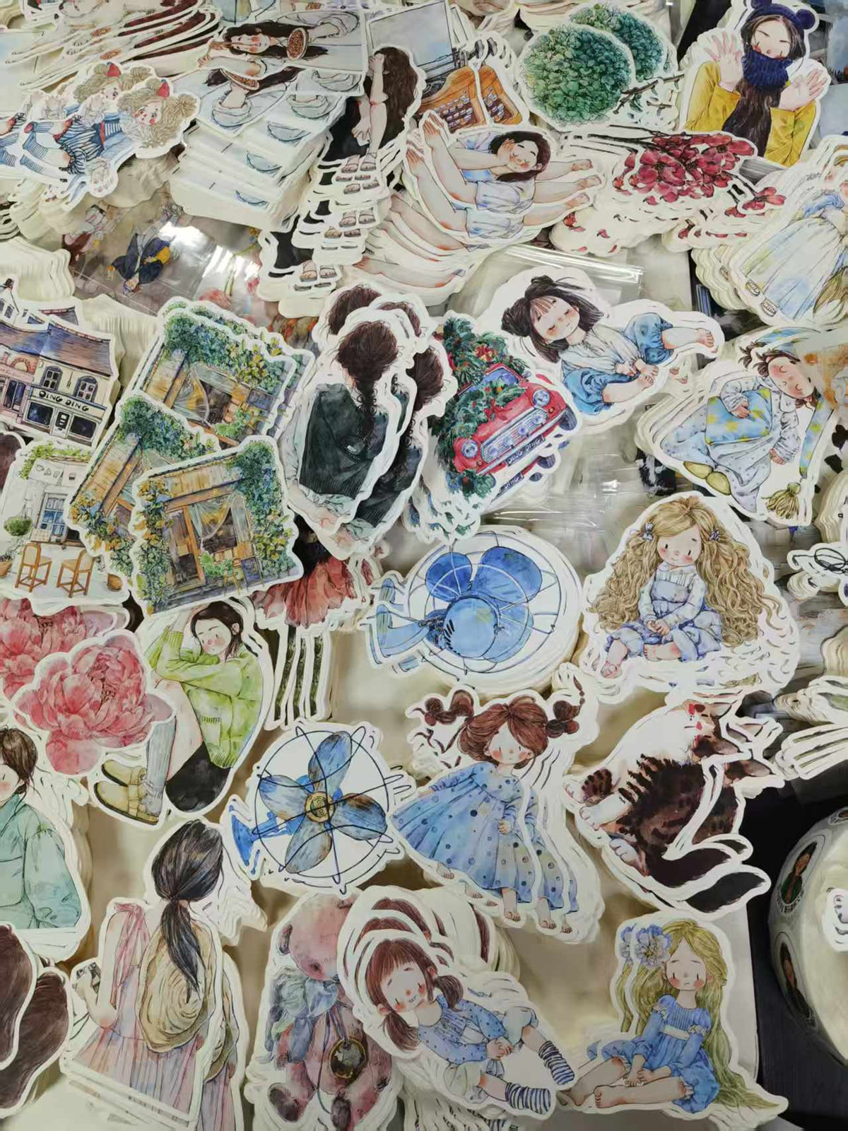 DingDing 【Summer Festival Mystery Lucky Bag】Random Paper Tape Samples, Sticky Notes, Stickers, Cards, Envelope & Surprise Limited Notebook | Small & Large Size, 4 Styles Each | Random Drop, Stationery Surprise Pack