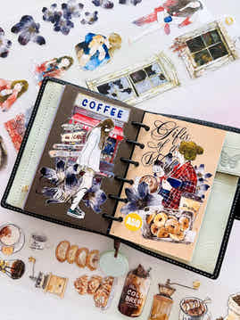 DingDing&Seahorse Washi Tape Set-3 Rolls(38+A50+A51) Washi/PET Tape Stickers,Original Designs,Fashion Characters Figures for Scrapbooks Supplies,Journaling,Junk Journal,Bullet Journals,Planners