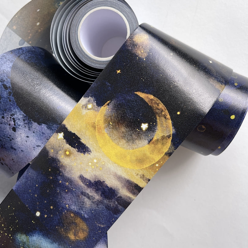 DingDing Vol4【12#Stars and Moon】Original Design Washi Matte PET Journal Tape Versatile Collage Materials