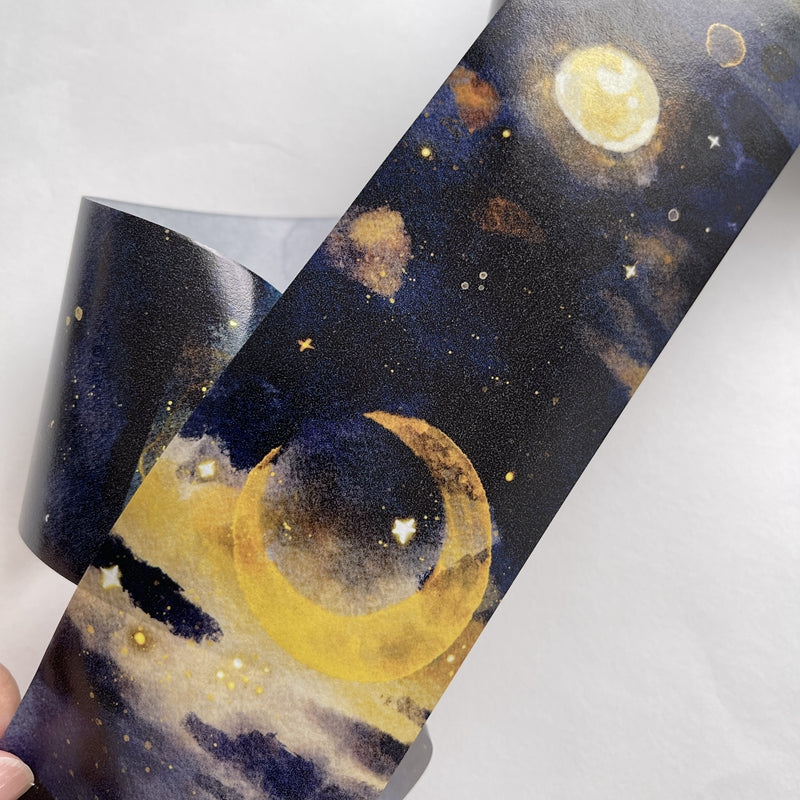 DingDing Vol4【12#Stars and Moon】Original Design Washi Matte PET Journal Tape Versatile Collage Materials