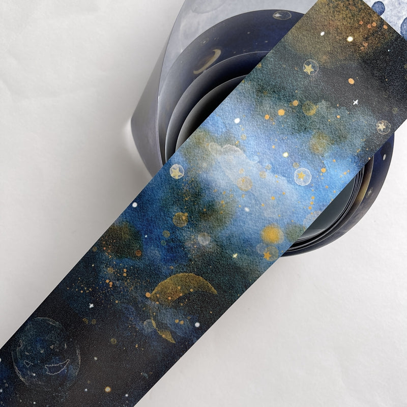 DingDing Vol4【12#Stars and Moon】Original Design Washi Matte PET Journal Tape Versatile Collage Materials