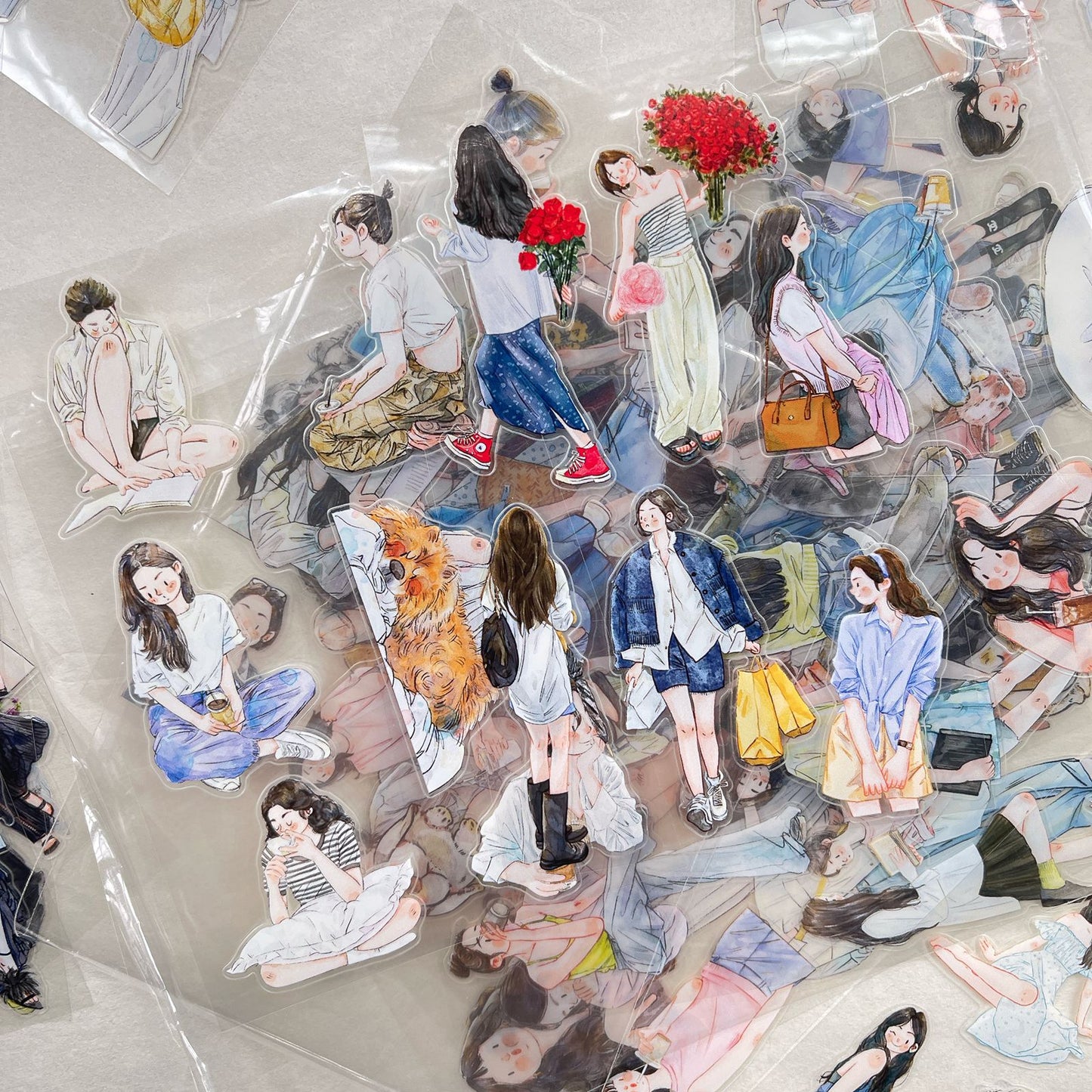 ‌DingDing【M4】Mini Pre-Cut 138PCS Archive Vintage Portrait Stickers,Limited Edition Classic Collection for DIY Journal, Scrapbook & Crafts