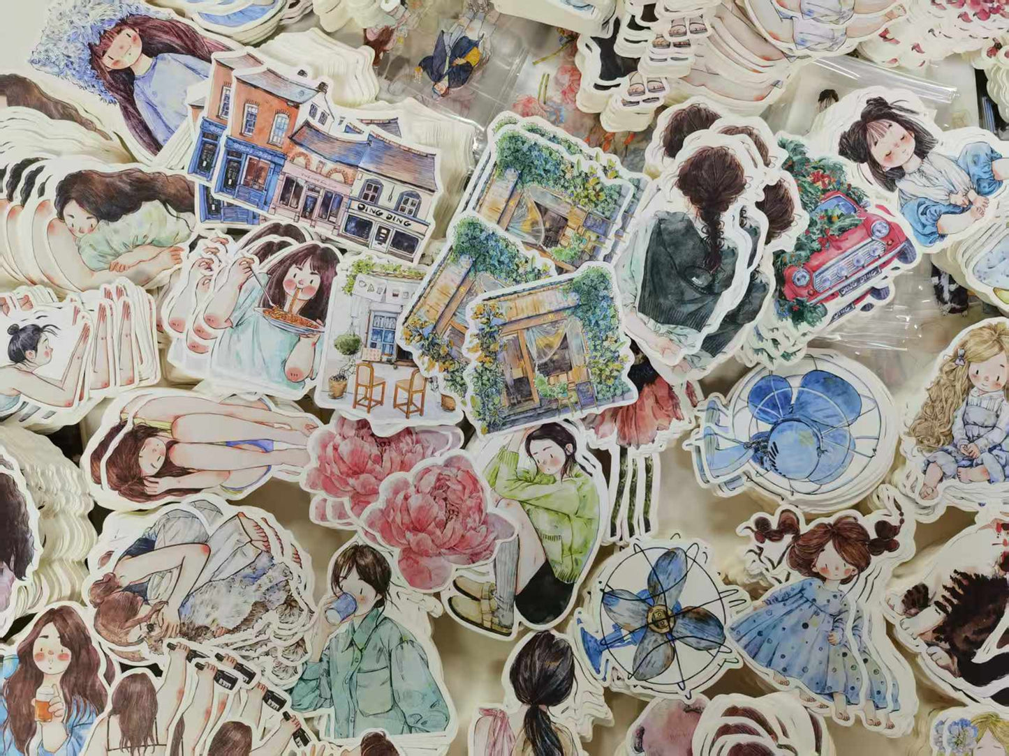 DingDing 【Summer Festival Mystery Lucky Bag】Random Paper Tape Samples, Sticky Notes, Stickers, Cards, Envelope & Surprise Limited Notebook | Small & Large Size, 4 Styles Each | Random Drop, Stationery Surprise Pack