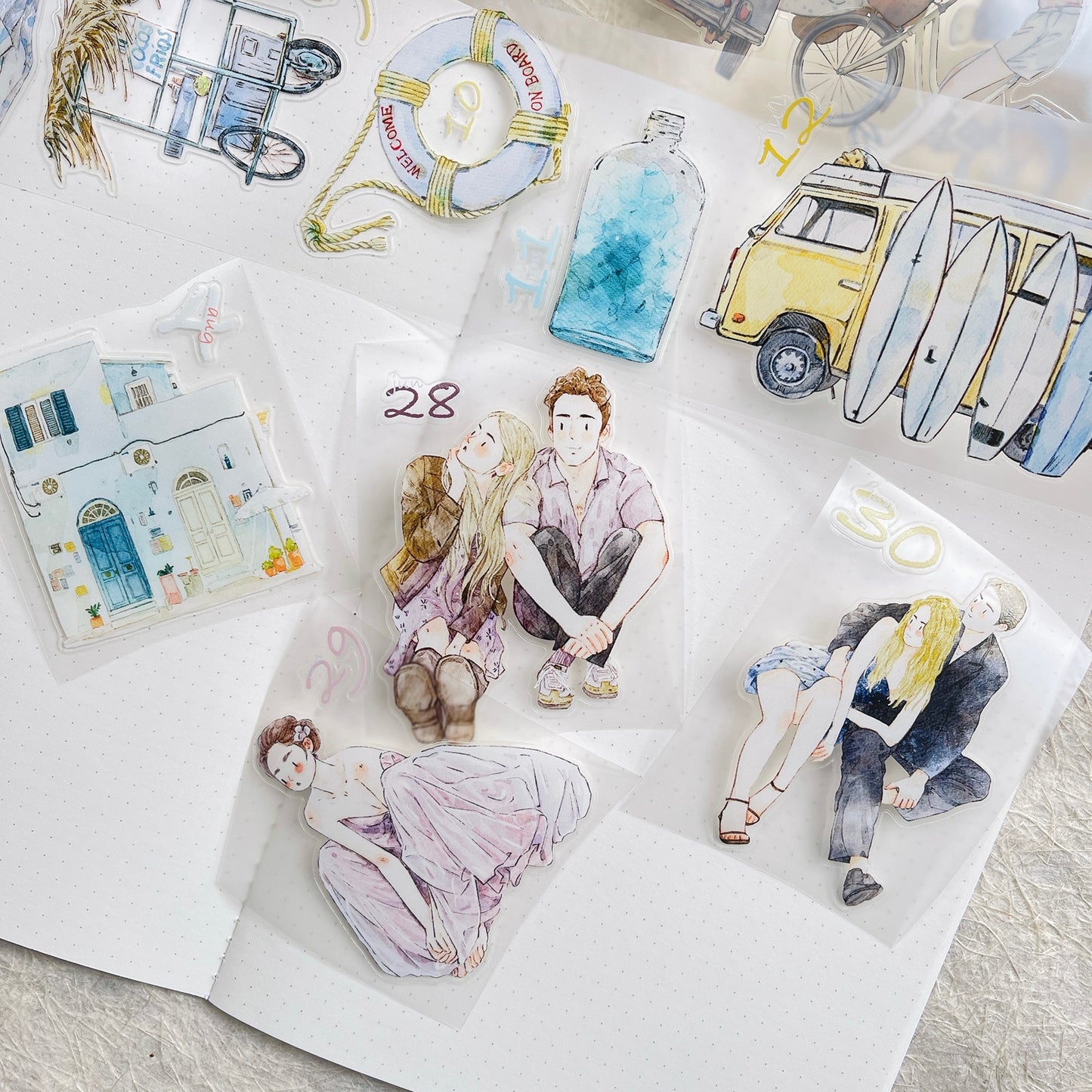 DingDing 2026 Annual Special Edition【365 Days No Loop-Undated Calendar Tape Set(Total 8 rolls) -for Any Year】Original Design,Pre-Cut Washi/PET Tape Stickers,for Scrapbook Supplies,Junk Journal,Planner Stickers