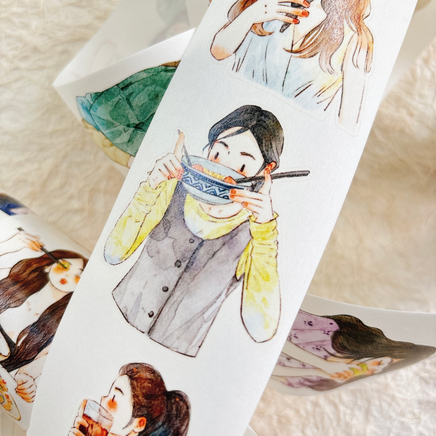 DingDing Vol15【57#Food Available】Original Design Kiss-Cut Washi PET Tape Stickers,for Scrapbook Supplies,Journaling,Junk Journal,Bullet Journal,Planner Stickers