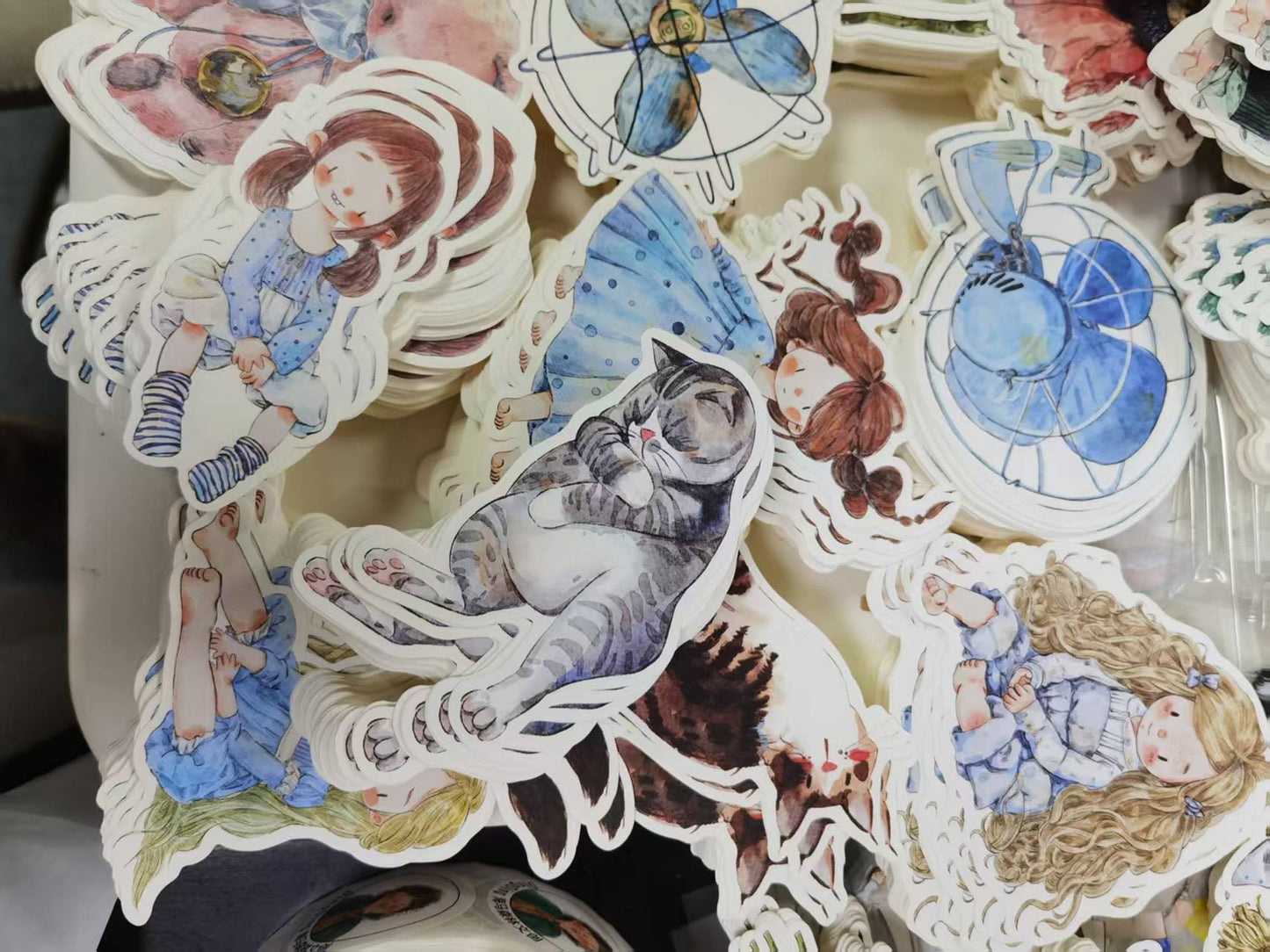 DingDing 【Summer Festival Mystery Lucky Bag】Random Paper Tape Samples, Sticky Notes, Stickers, Cards, Envelope & Surprise Limited Notebook | Small & Large Size, 4 Styles Each | Random Drop, Stationery Surprise Pack