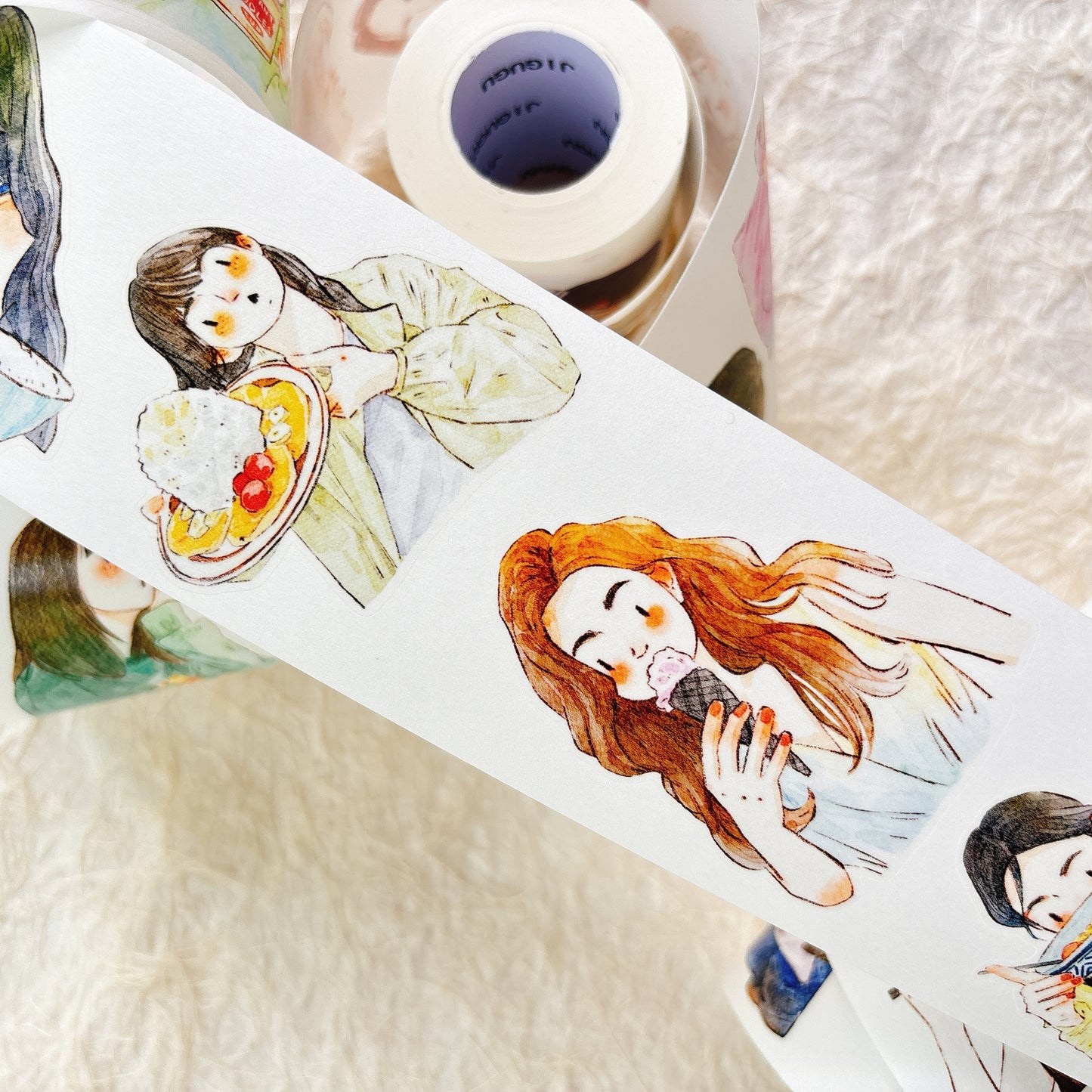 DingDing Vol15【57#Food Available】Original Design Kiss-Cut Washi PET Tape Stickers,for Scrapbook Supplies,Journaling,Junk Journal,Bullet Journal,Planner Stickers